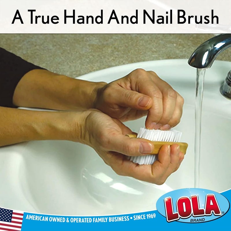 Lola Products Classic Hand & Nail Wood Brush with Heavy Duty 2 Sided Soft & Stiff Bristles for Effective Cleaning - Image 5